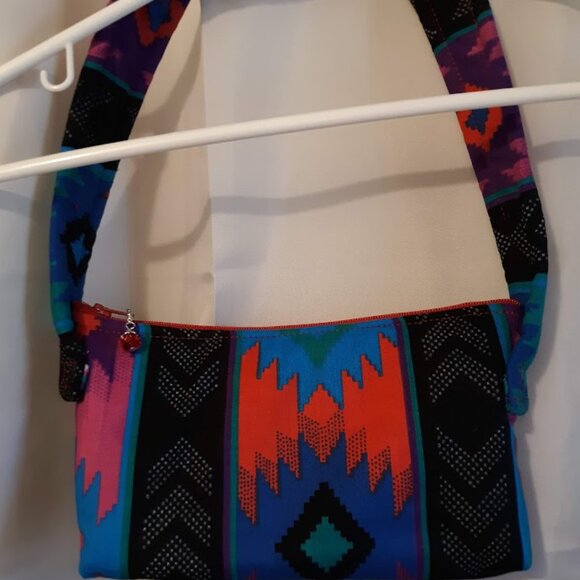 New Southwestern Cowgirl Shoulder Bag Sling Purse Red Blue Pink Geometric Aztec - Picture 3 of 8